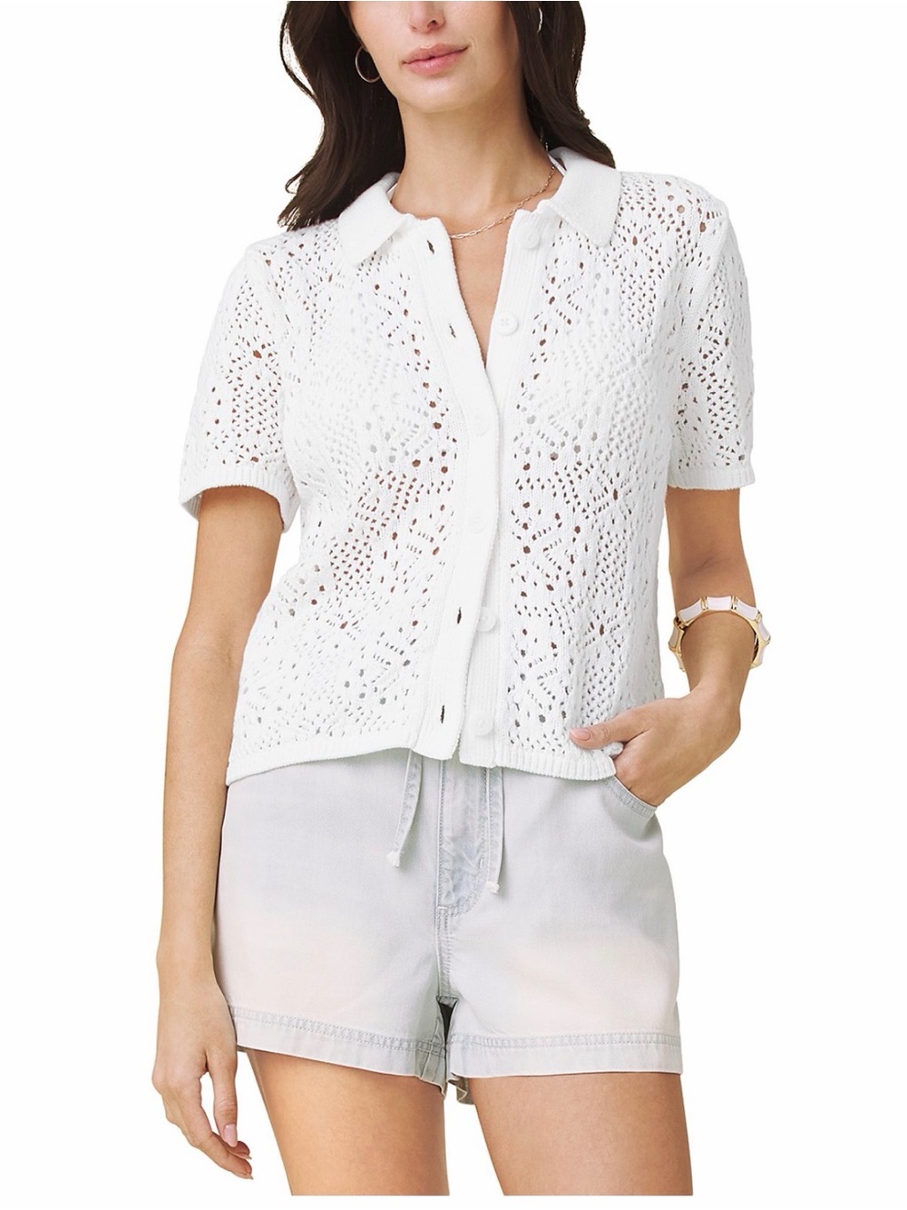 Splendid Beckham Crocheted Shirt Size Small